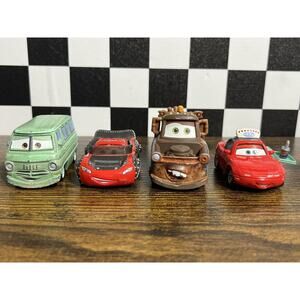 Disney Pixar TOONS Heavy Metal Mcqueen, Mater, Mia & Fillmore Diecast 1:55 Lot